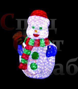 Светодиодный Снеговик. Акриловый.