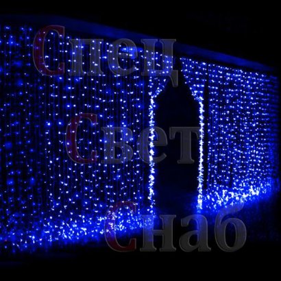 Светодиодный Дождь Синий 3 х 2 м